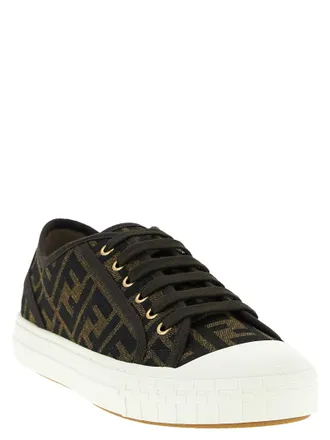 Fendi Logo Jacquard Sneaker - Brown
