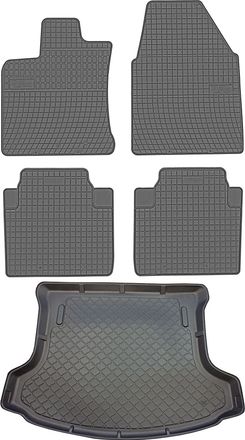 OEM Nissan Qashqai +2 Crossover De 10/2008 A 01/2014. Juego: Alfombrillas De Goma Para Coche + Alfombrilla Para Maletero