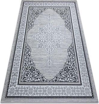 RugsX Rugsx - Alfombra Gloss Moderno 8490 52 Ornamento, Elegante, Marco Marfil / Gris Beige 80x150 Cm