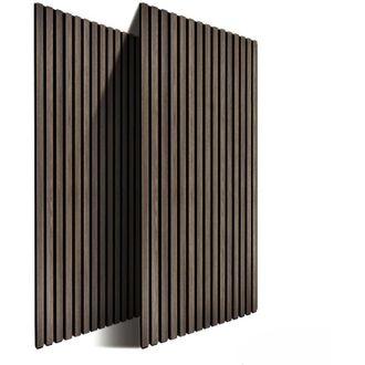 Relaxdays Pannelli acustici Relaxdays, set da 2, 120 x 60 cm, fonoassorbenti per pareti, finitura in rovere, marrone scuro