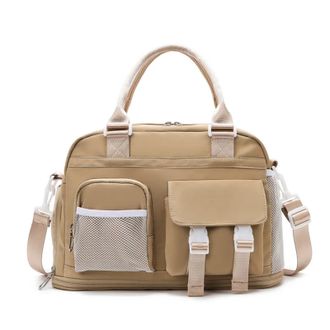 Generic Compatible For Sports Handbag Expandable Fitness Bag Dry Wet Separation Pack Large Capacity Travel Daypack(Brown)