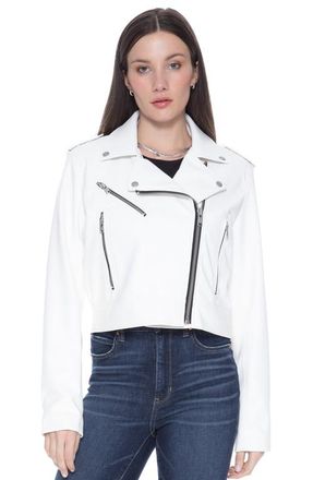 Blue Revival Ride or Die Faux Leather Jacket in Cloud at Nordstrom, Size Xxx-Small