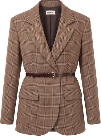 P.A.R.O.S.H. Ludy Geknoopte Blazer - Dames - Blazers - Bruin - XS - Wol - Jassen