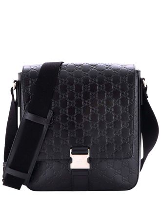 Gucci Buckle Flap Messenger Bag Guccissima Small (Authentic Pre-Loved)