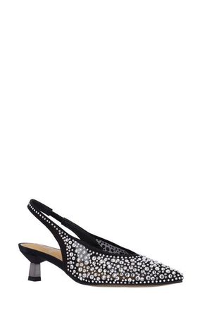 J. Rene&eacute; Tressa Slingback Pointed Toe Kitten Heel Pump in Black at Nordstrom, Size 10.5