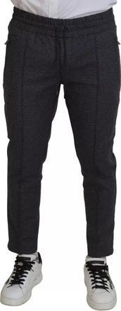 Dolce & Gabbana Gray Striped Wool Skinny Trouser Mens Pants