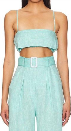 Matthew Bruch Structured Bandeau Top In Seafoam