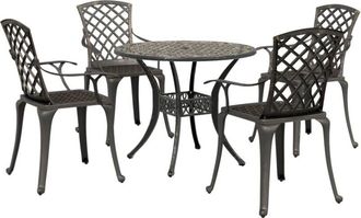 vidaXL 5 Piece Garden Dining Set Bronze Cast Aluminium vidaXL