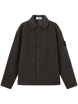 Stone Island Boxy Relaxed Fit Button-Up Shirt with Chest Pocket