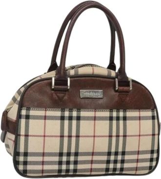 Burberry Pre-owned Handbags, female, Beige, Size: ONE SIZE Pre-owned Canvas handbags