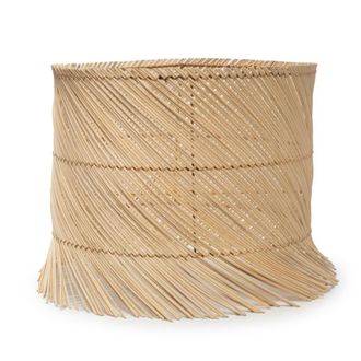 Bazar Bizar L&aacute;mpara de mesa de pandan en marr&oacute;n 42x42x35cm