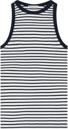 Knowledge Cotton Apparel Racer Rib Top Top f&uuml;r Damen | grau/wei&szlig;