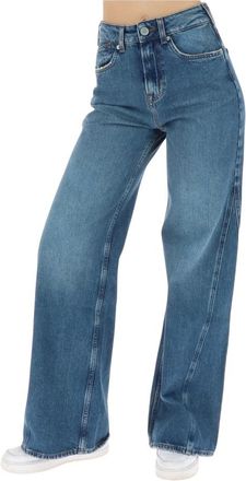 Pepe Jeans London Wide Jeans - Dames - Loose Fit Jeans - Blauw - W29 L32 - Katoen - Jeans