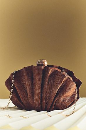Poolside Origami Scallop Straw Clutch