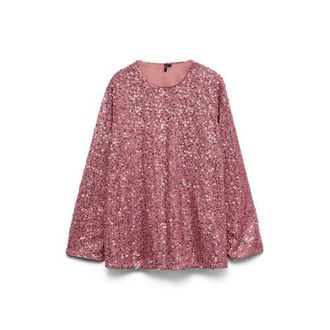 Vero Moda Curve top roze met pailletten