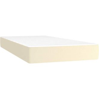 vidaXL Colch&oacute;n De Muelles Ensacados Cuero Sint&eacute;tico Crema 90x200x20 Cm Vidaxl