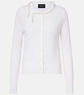 Simone Rocha Faux pearl-embellished wool and silk cardigan