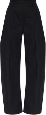 Maison Margiela Wijde broek - Dames - Broeken - Zwart - S - Katoen - Broeken