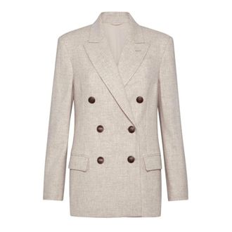 Brunello Cucinelli Dames, Jassen, Beige, Maat: S Flanel