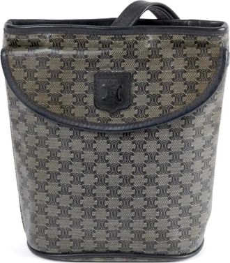 Celine 1980s Macadam canvas bucket-tas - Grijs