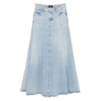 7 For All Mankind Logo-patch Denim Maxi Skirt