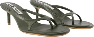 Acne Studios Womens Lambskin Leather Thong Heel Sandal Green