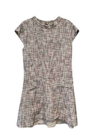 Chanel White Checked Tweed Dress Size M
