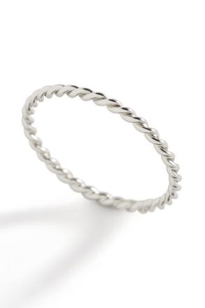 Mint & Lily Dainty Braided Stacking Ring in 925 Sterling Silver at Nordstrom, Size 10