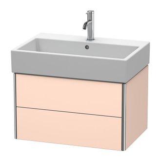 Duravit Duravit Xsquare Mueble De Pared 68,4x 46,0 Cm, 2 Cajones, Para Lavabo Vero Air 235070, Color (frente/cuerpo): Albaricoque Perla Seda Laca Mate - Xs419