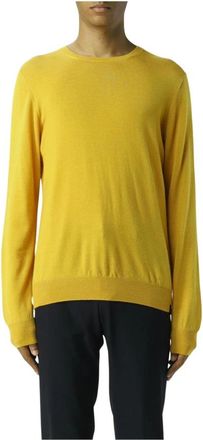 Fay Rondgebreide trui - Heren - Ronde hals truien - Geel - XL - Truien & Vesten