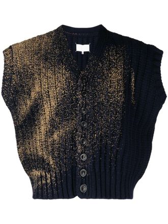Maison Margiela Cardigan con scollo a V - Blu
