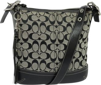 Coach Signature Shoulder Bag Canvas Canvas Shoulder Bag Bag (Pre-Owned)