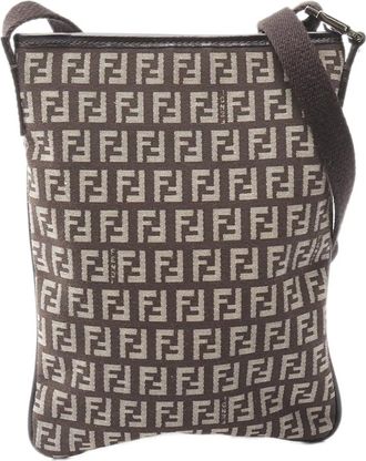 Fendi 2000-2010 Zucchino Canvas crossbody bag - Marrone