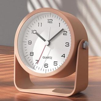 No Brand Reloj Despertador Anal&oacute;gico De 3,5 Pulgadas - Dise&ntilde;o Retro Silencioso - Rosa