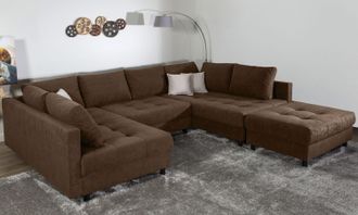 Collection Ab Wohnlandschaft »Toni U-Form, B: 298 cm« mit Hocker & 3 Zierkissen, Federkern