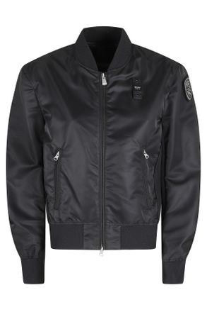 Blauer Black Laurie Ribbed Elastic Trim Polyamide Bomber Jacket