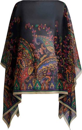Etro Printed Silk Poncho