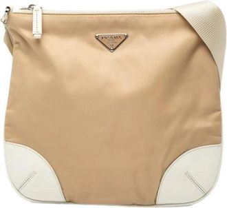 Prada Pre-owned Vintage Crossbody Bag - Dames - Vintage Schoudertas - Beige - ONE Size - Nylon - Vintage