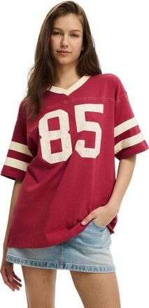 Cotton On V Neck Oversized Graphic Tee in 85 Cranberry Cider at Nordstrom, Size X-Large
