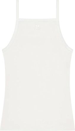Courr&egrave;ges Sleeveless Tops, female, White, M, Contrast Tank Top