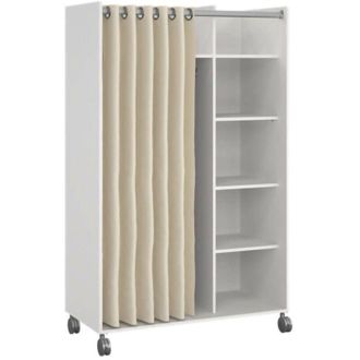 Dmora Guardaroba Grande Alfango, Armadio Camera da Letto Appendiabiti, 5 Ripiani, 48.25x160h cm Bianco