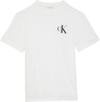 Calvin Klein Jeans T-Shirt CALVIN KLEIN JEANS CHEST LOGO, Herren, Gr. XXL, weiss (hellwei&szlig;), Jersey, Obermaterial: 100% Baumwolle, unifarben, regular fit normal, Rundhal