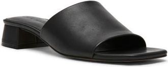 Steve Madden Montgomery Block Heel Sandal in Black Leather at Nordstrom, Size 8.5