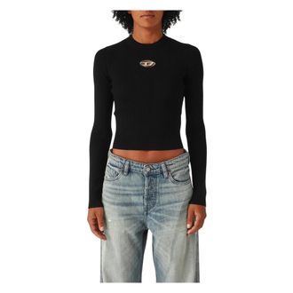 Diesel Truien & Vesten, Dames, Zwart, M, Rondgebreide Trui