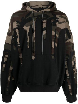Mostly Heard Rarely Seen Extreme Drip camouflage-pattern cotton hoodie - Black