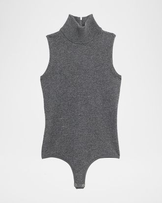 Michael Kors Turtleneck Cashmere-Blend Knit Bodysuit