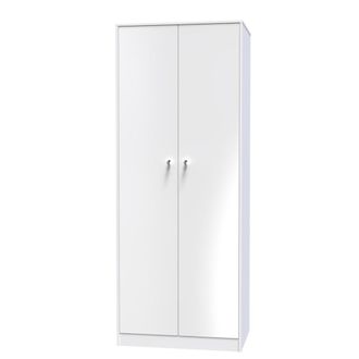 Welcome Furniture Porto Ready Assembled Wardrobe with 2 Doors - White Matt - Welcome Furniture | TJ Hughes