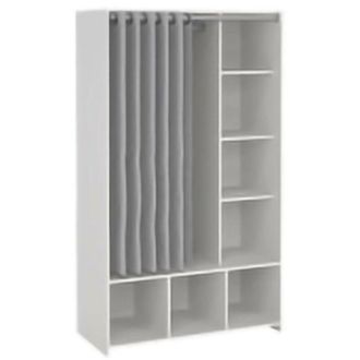 Dmora Gran Armario Roselle, Muebles De Dormitorio, Vestidor, Armario De Ropa, 105x48 H180 Cm, Blanco Y Gris - Dmora