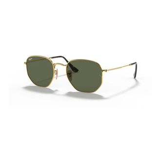 Ray-Ban Hexagonale Metalen Zonnebril - unisex - Zonnebrillen - Geel - 54 MM - Accessoires