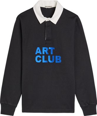 J.W.Anderson Art Club Rugby Cotton Polo Shirt - Black - S (UK8-10 / S)